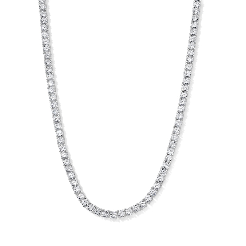 Main Image 1 of Silver-Plated CZ 3mm Tennis Necklace - 22"