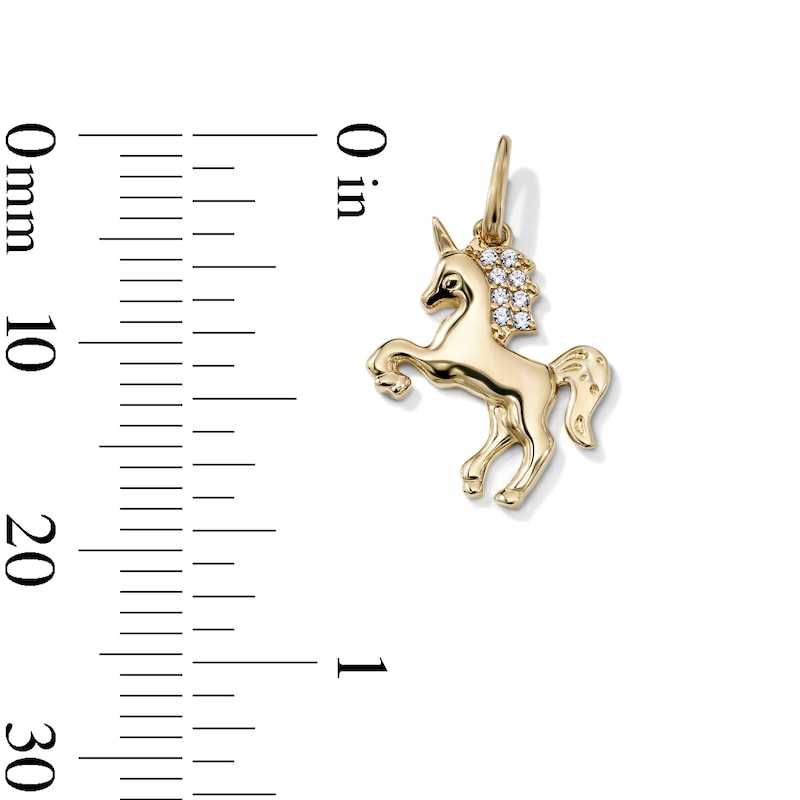 14K Gold-Plated CZ Unicorn Necklace Charm