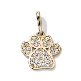 14K Gold-Plated CZ Paw Charm