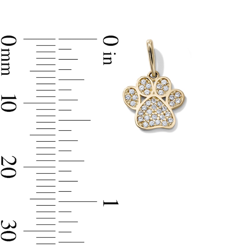 14K Gold-Plated CZ Paw Charm
