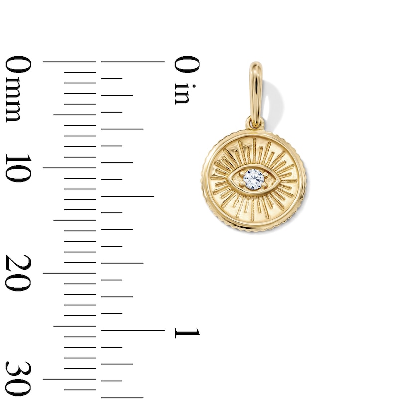 14K Gold-Plated CZ Evil Eye Medallion Charm