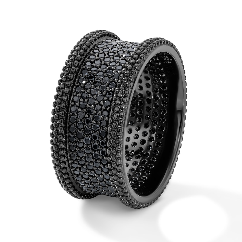 Black Rhodium Plated CZ Pavé Wide Band - Size 10