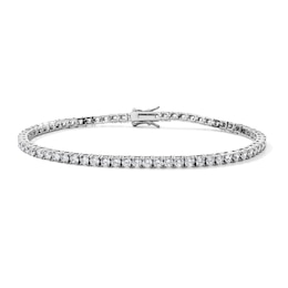 Silver-Plated 3mm CZ Tennis Bracelet - 9"