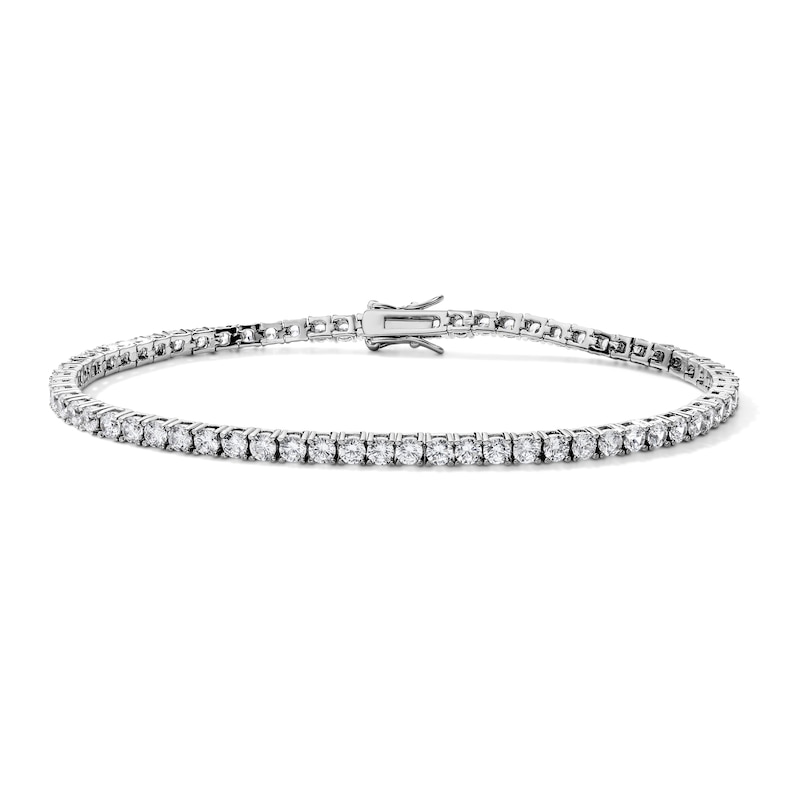 White Rhodium Plated CZ Tennis Bracelet
