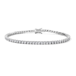 Silver-Plated 3mm CZ Tennis Bracelet - 7"