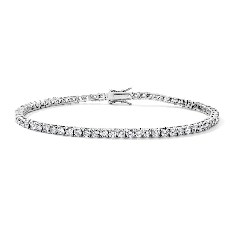 White Rhodium Plated CZ Tennis Bracelet