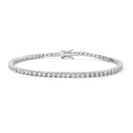 Silver-Plated 3mm CZ Tennis Bracelet - 8"