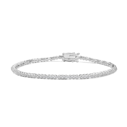 Silver-Plated 1mm CZ Tennis Bracelet - 7"