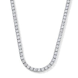 Silver-Plated 5mm CZ Tennis Necklace - 18"