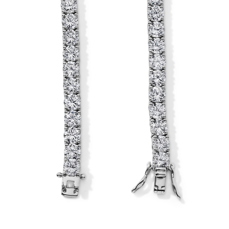 White Rhodium Plated CZ Tennis Necklace