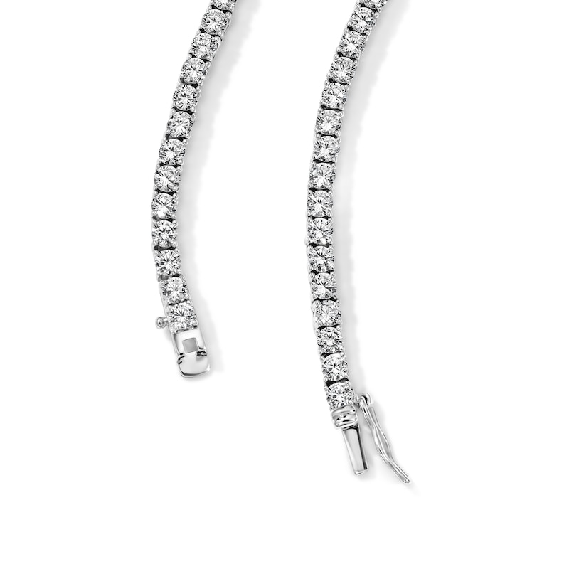 White Rhodium Plated CZ Tennis Necklace - 20"