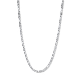 Silver-Plated CZ 3mm Tennis Necklace - 18"