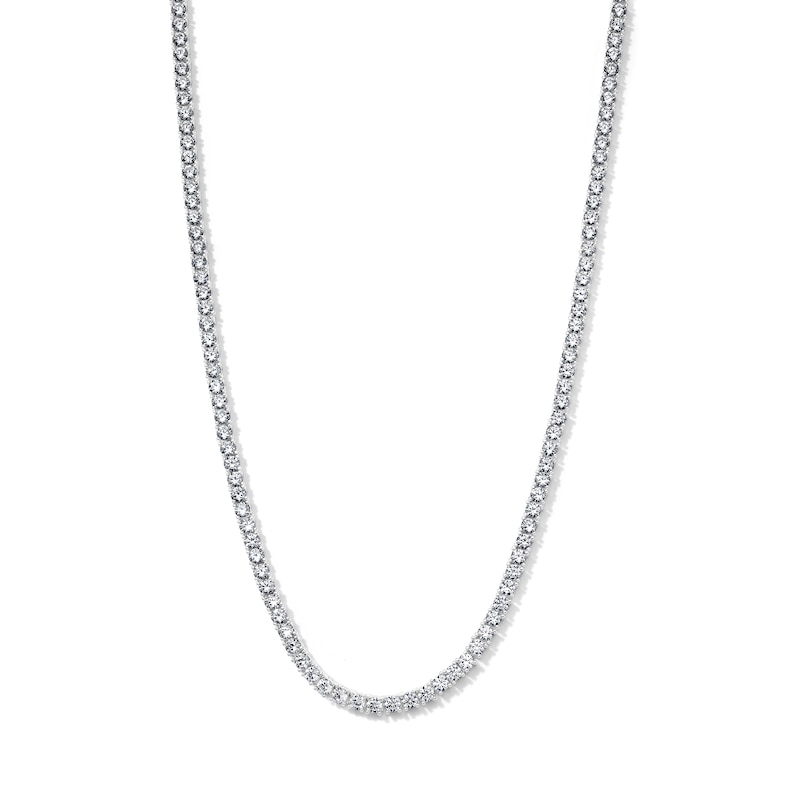 Main Image 1 of Silver-Plated CZ 3mm Tennis Necklace - 18"