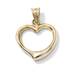 24K Gold-Plated Fluid Open Heart Charm