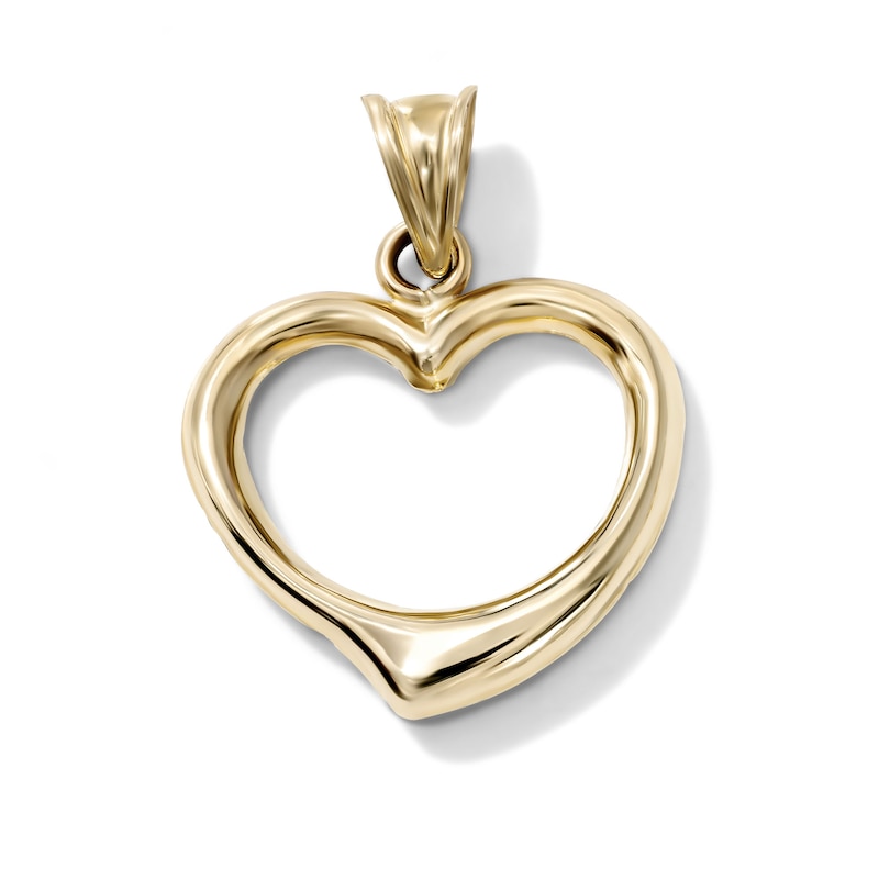 24K Gold-Plated Fluid Open Heart Charm