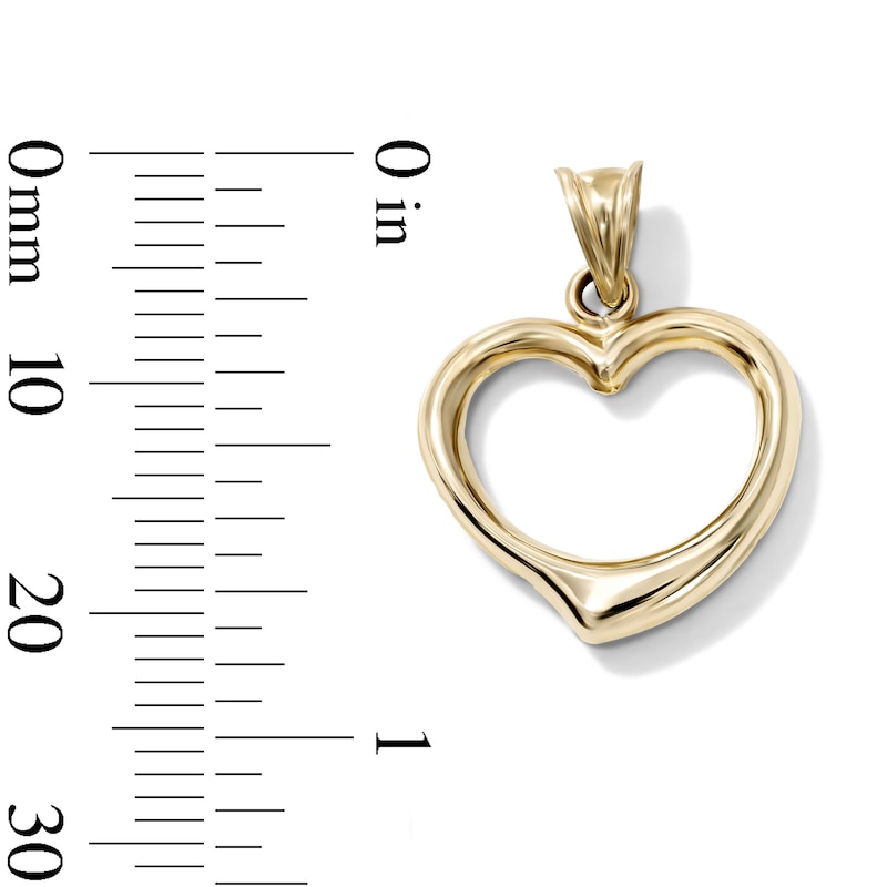 24K Gold-Plated Fluid Open Heart Charm