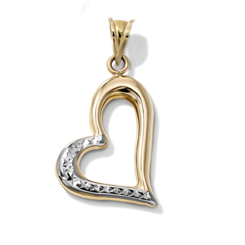 24K Gold-Plated Two-Tone Open Heart Charm