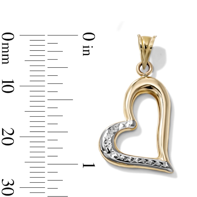 24K Gold-Plated Two-Tone Open Heart Charm
