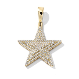 14K Gold-Plated CZ 3-D Star Necklace Charm