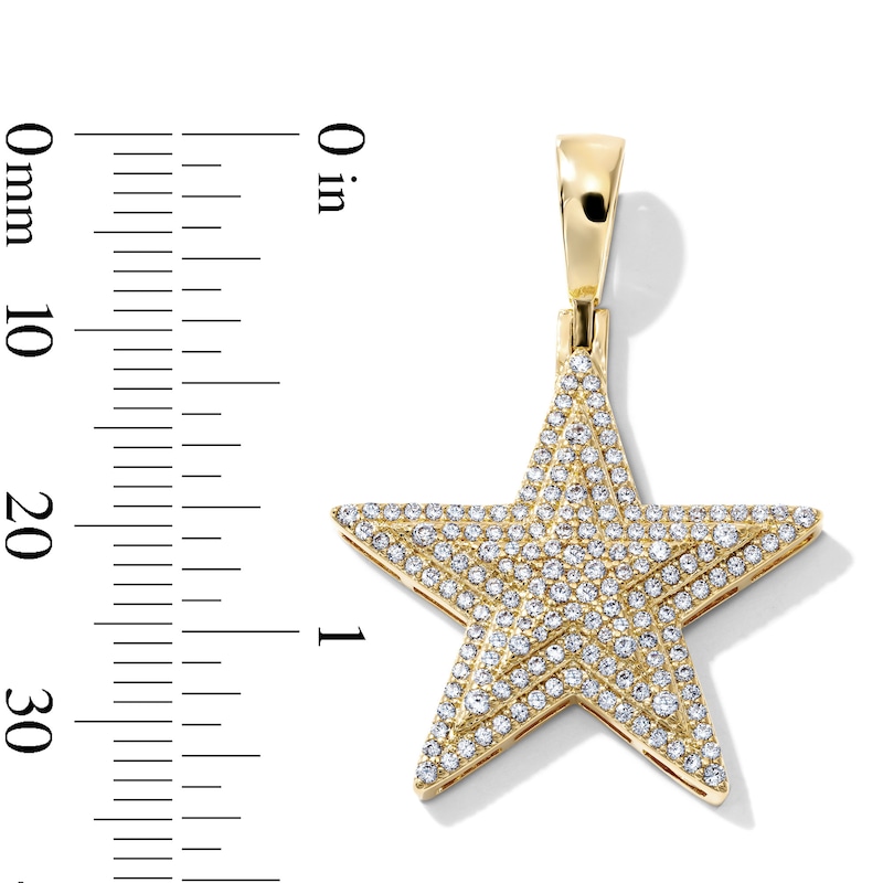 14K Gold-Plated CZ 3-D Star Necklace Charm
