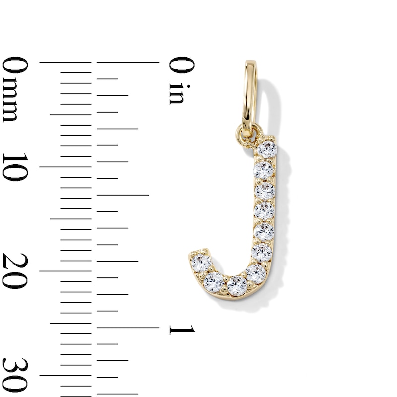 14K Gold-Plated CZ "J" Initial Necklace Charm
