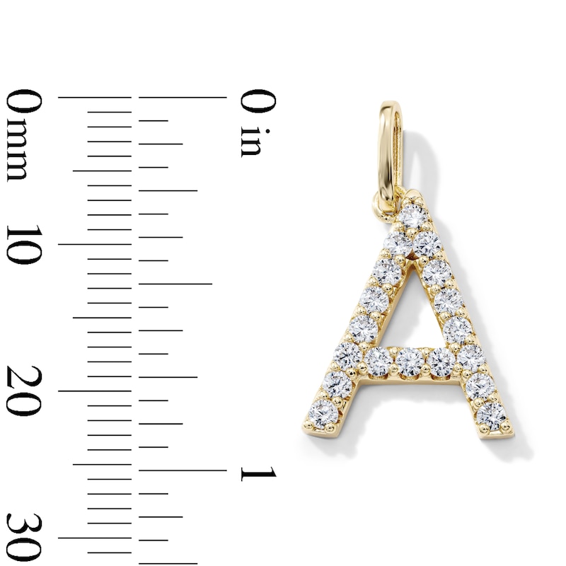 14K Gold-Plated CZ "A" Initial Necklace Charm