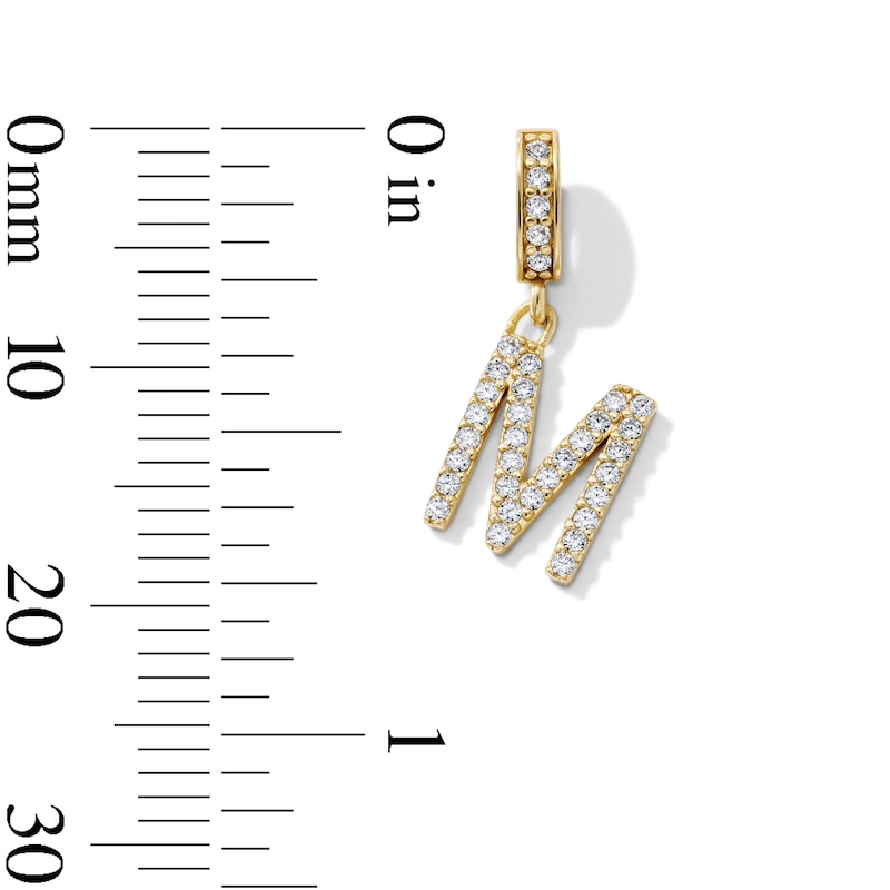 14K Gold-Plated CZ "M" Initial Charm