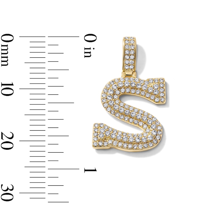 14K Gold-Plated CZ "S" Initial Necklace Charm