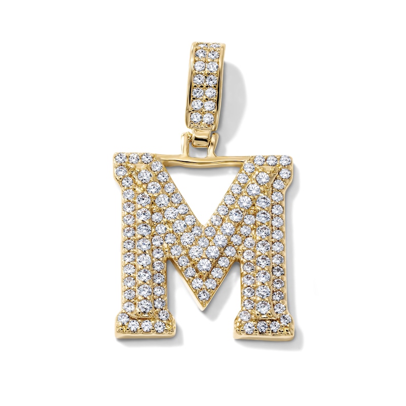 14K Gold-Plated CZ "M" Initial Necklace Charm