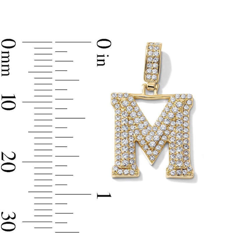 14K Gold-Plated CZ "M" Initial Necklace Charm