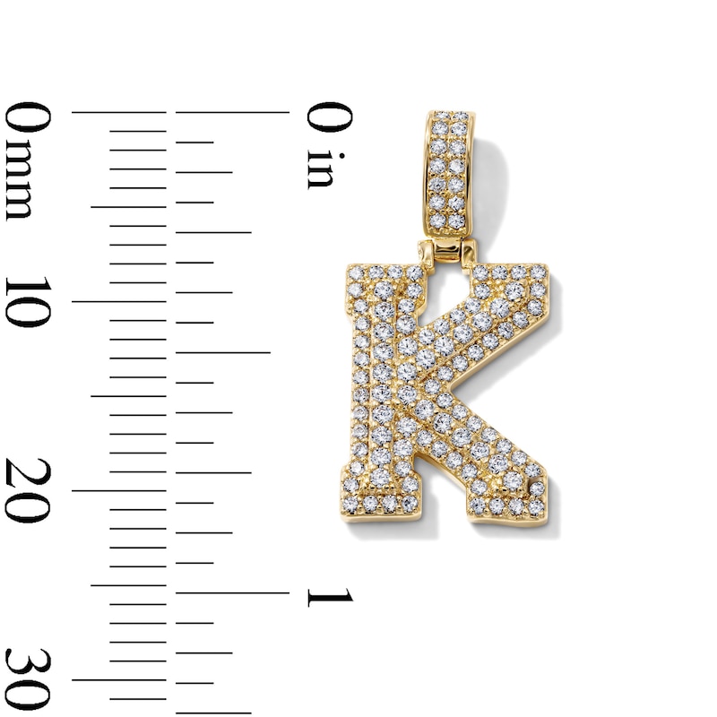 14K Gold-Plated CZ "K" Initial Necklace Charm