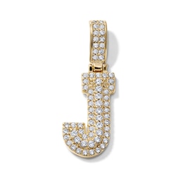 14K Gold-Plated CZ "J" Initial Necklace Charm