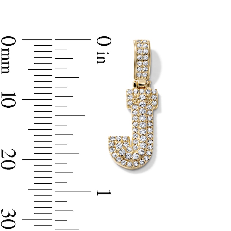 14K Gold-Plated CZ "J" Initial Necklace Charm