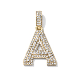 14K Gold-Plated CZ "A" Initial Necklace Charm