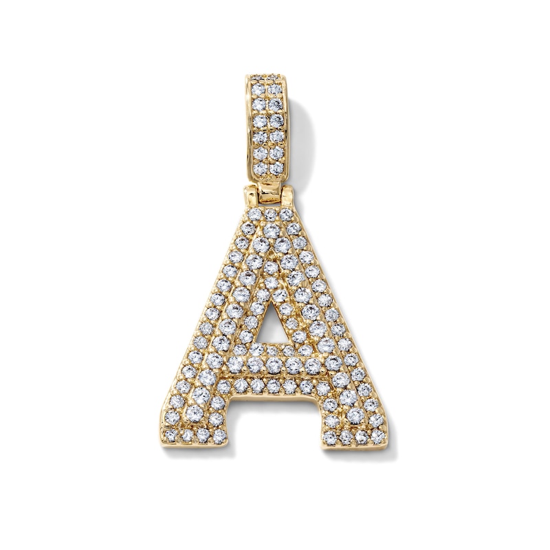 14K Gold-Plated CZ "A" Initial Necklace Charm