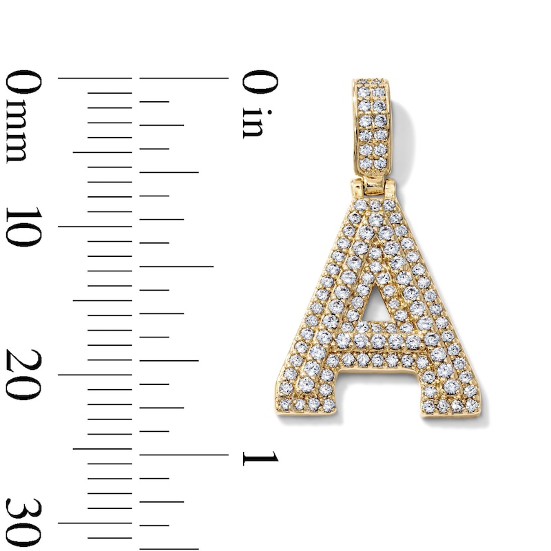 14K Gold-Plated CZ "A" Initial Necklace Charm