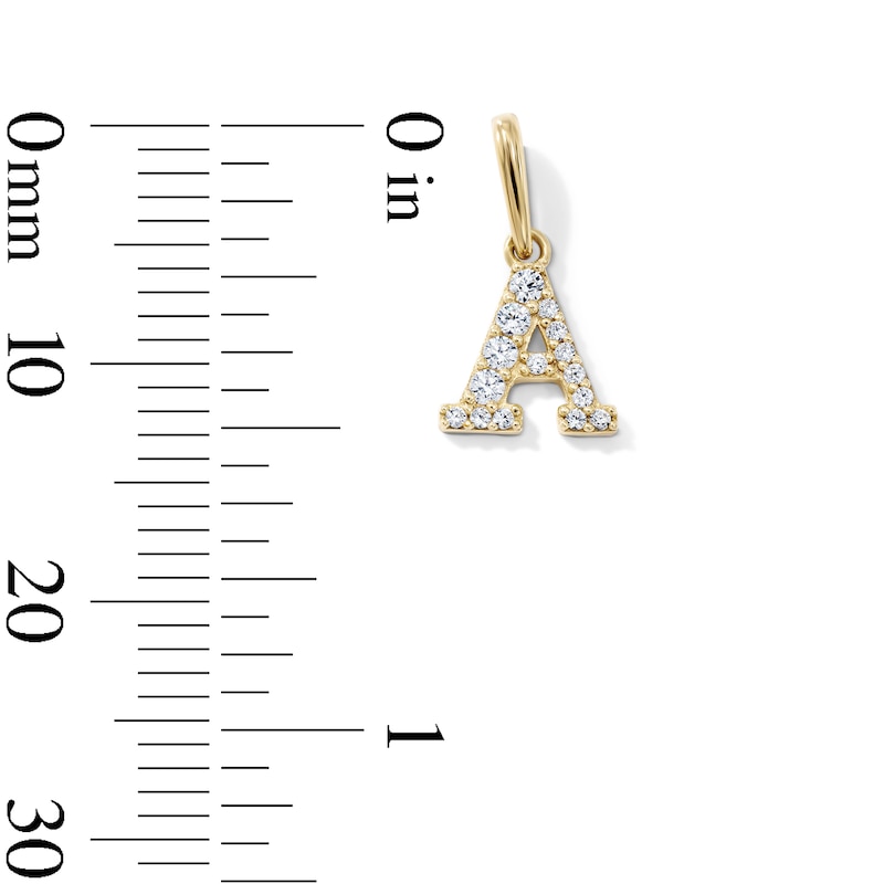 14K Gold-Plated CZ Pavé "A" Initial Charm