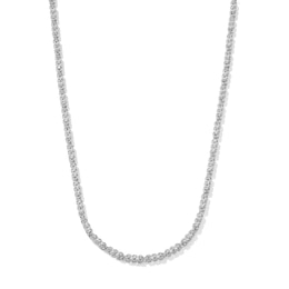 Silver-Plated 1mm CZ Tennis Necklace - 18"
