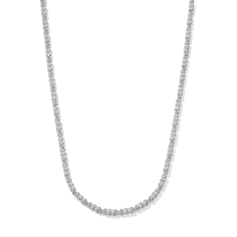 Main Image 1 of Silver-Plated 1mm CZ Tennis Necklace - 18"
