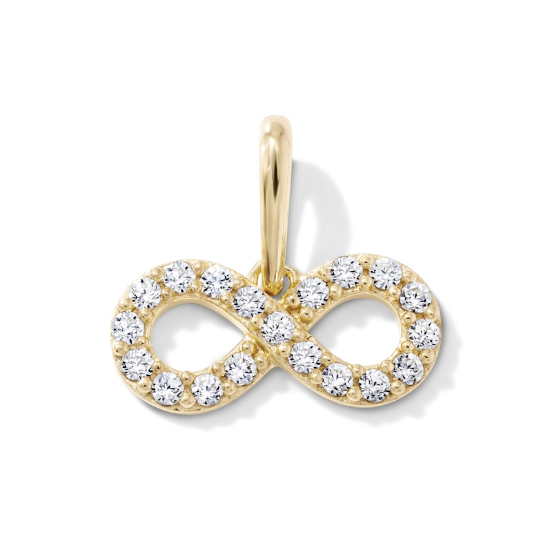 14K Gold-Plated CZ Pavé Infinity Charm