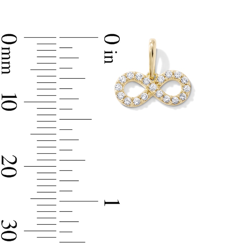14K Gold-Plated CZ Pavé Infinity Charm