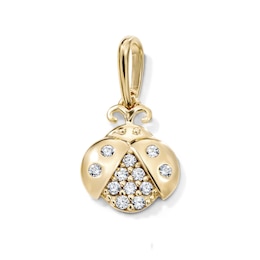 14K Gold-Plated CZ Ladybug Charm