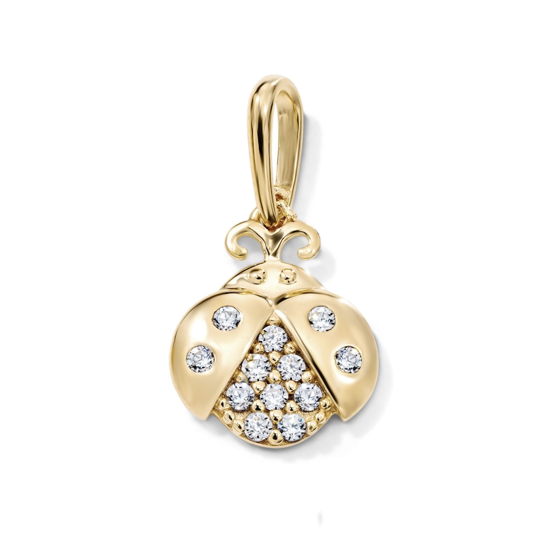14K Gold-Plated CZ Ladybug Charm