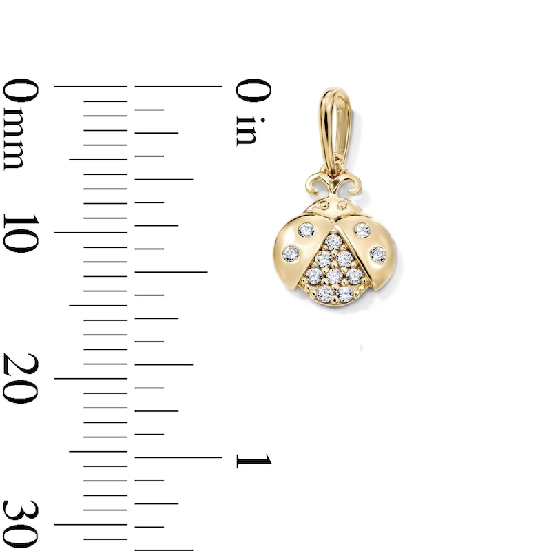 14K Gold-Plated CZ Ladybug Charm