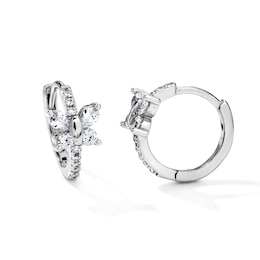 Child's Sterling Silver CZ Butterfly Hoops - 12mm