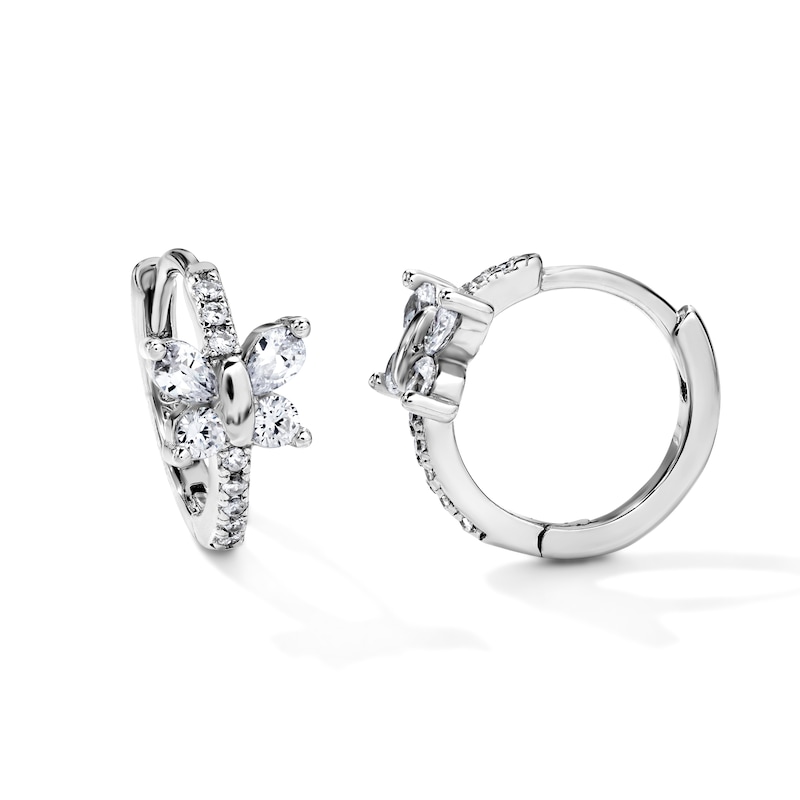 Child's Sterling Silver CZ Butterfly Hoops - 12mm