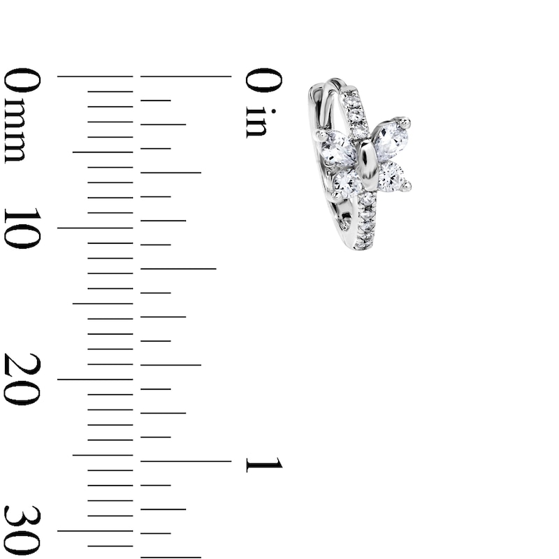 Child's Sterling Silver CZ Butterfly Hoops - 12mm