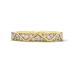 14K Gold Plated 5/8 CT. T.W. Lab-Grown Diamond Pavé Geo Band - Size 7