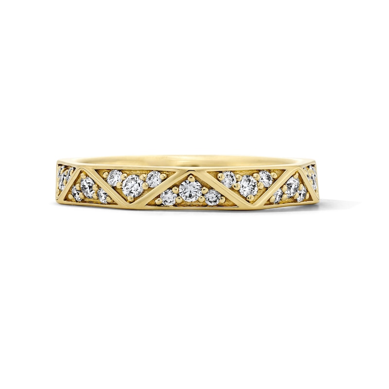 14K Gold Plated 5/8 CT. T.W. Lab-Grown Diamond Pavé Geo Band - Size 7