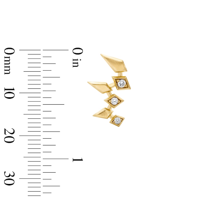 14K Gold Plated 1/10 CT. T.W. Lab-Grown Diamond Geo Crawler Studs